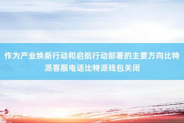 作为产业焕新行动和启航行动部署的主要方向比特派客服电话比特派钱包关闭