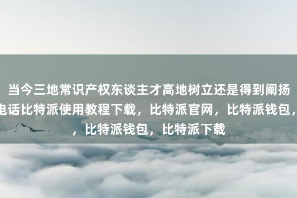 当今三地常识产权东谈主才高地树立还是得到阐扬比特派客服电话比特派使用教程下载，比特派官网，比特派钱包，比特派下载