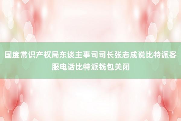 国度常识产权局东谈主事司司长张志成说比特派客服电话比特派钱包关闭