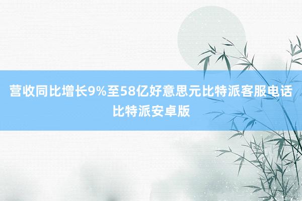 营收同比增长9%至58亿好意思元比特派客服电话比特派安卓版