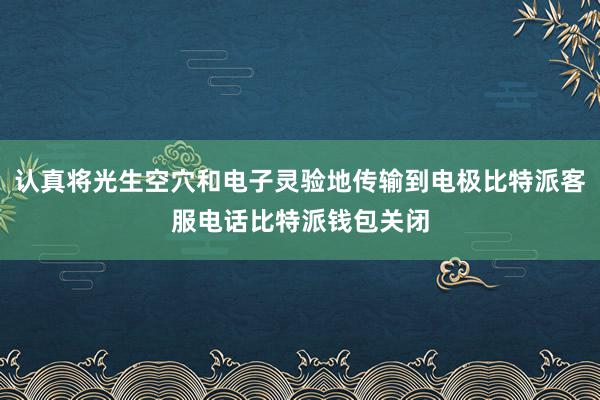 认真将光生空穴和电子灵验地传输到电极比特派客服电话比特派钱包关闭