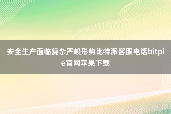 安全生产面临复杂严峻形势比特派客服电话bitpie官网苹果下载