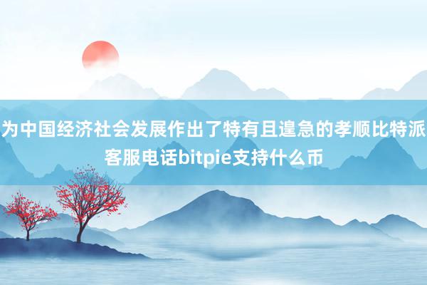 为中国经济社会发展作出了特有且遑急的孝顺比特派客服电话bitpie支持什么币