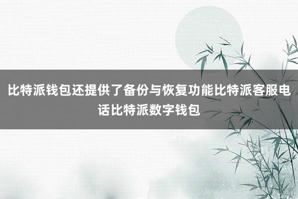 比特派钱包还提供了备份与恢复功能比特派客服电话比特派数字钱包