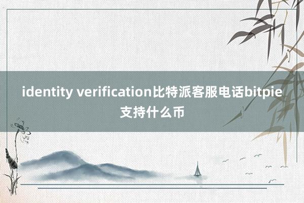 identity verification比特派客服电话bitpie支持什么币