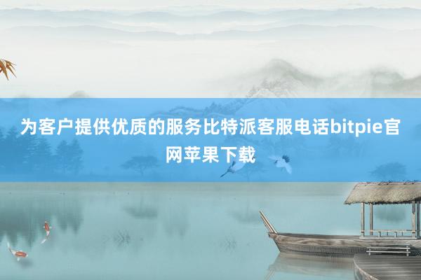 为客户提供优质的服务比特派客服电话bitpie官网苹果下载