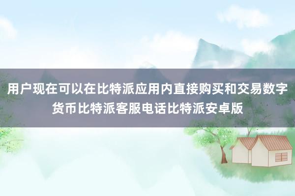 用户现在可以在比特派应用内直接购买和交易数字货币比特派客服电话比特派安卓版