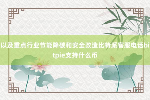 以及重点行业节能降碳和安全改造比特派客服电话bitpie支持什么币