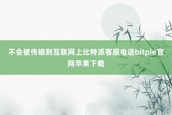 不会被传输到互联网上比特派客服电话bitpie官网苹果下载