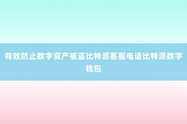 有效防止数字资产被盗比特派客服电话比特派数字钱包