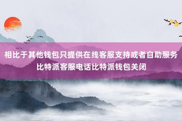 相比于其他钱包只提供在线客服支持或者自助服务比特派客服电话比特派钱包关闭