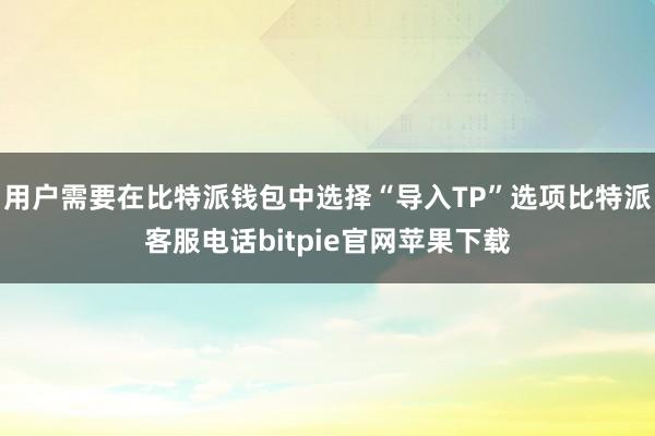 用户需要在比特派钱包中选择“导入TP”选项比特派客服电话bitpie官网苹果下载