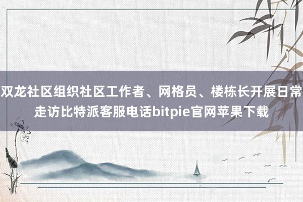 双龙社区组织社区工作者、网格员、楼栋长开展日常走访比特派客服电话bitpie官网苹果下载