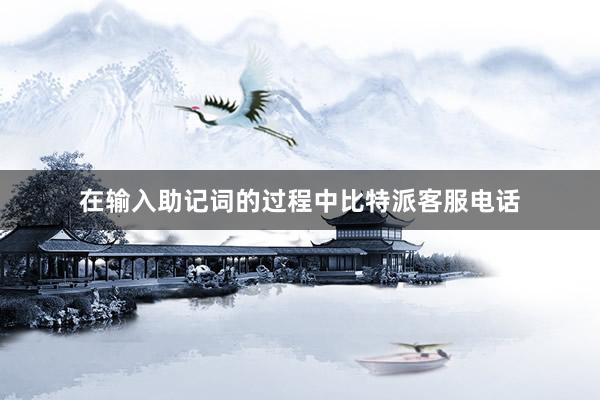 在输入助记词的过程中比特派客服电话