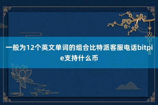 一般为12个英文单词的组合比特派客服电话bitpie支持什么币