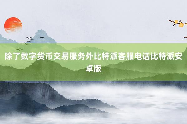 除了数字货币交易服务外比特派客服电话比特派安卓版