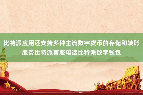 比特派应用还支持多种主流数字货币的存储和转账服务比特派客服电话比特派数字钱包