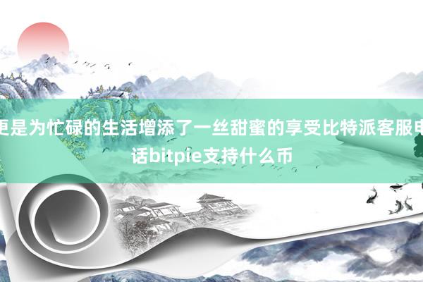 更是为忙碌的生活增添了一丝甜蜜的享受比特派客服电话bitpie支持什么币