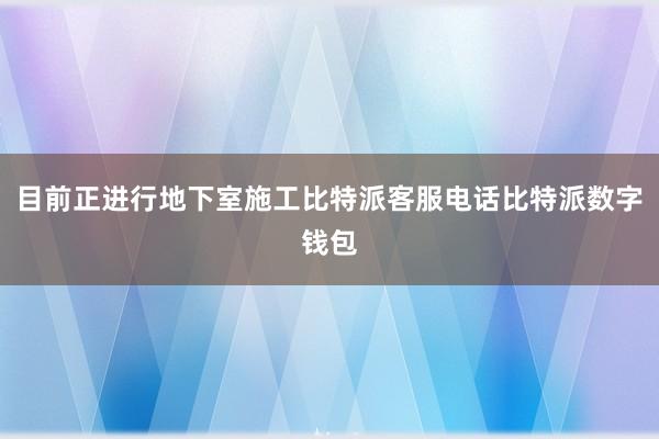 目前正进行地下室施工比特派客服电话比特派数字钱包