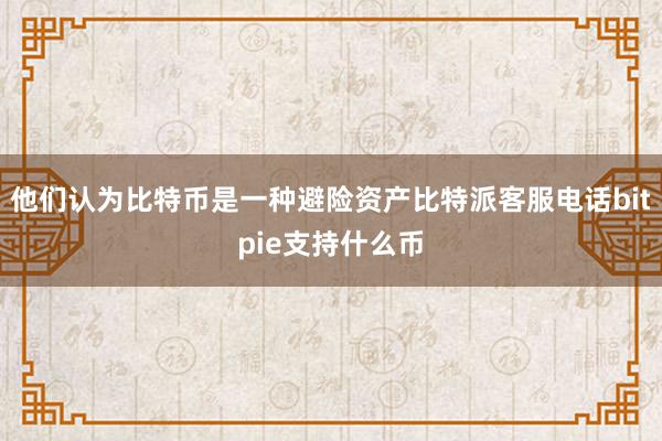 他们认为比特币是一种避险资产比特派客服电话bitpie支持什么币