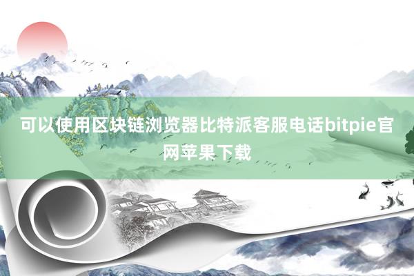 可以使用区块链浏览器比特派客服电话bitpie官网苹果下载