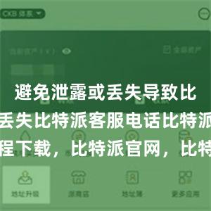 避免泄露或丢失导致比特币资产丢失比特派客服电话比特派使用教程下载，比特派官网，比特派钱包，比特派下载