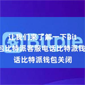 让我们来了解一下Bitpie钱包比特派客服电话比特派钱包关闭