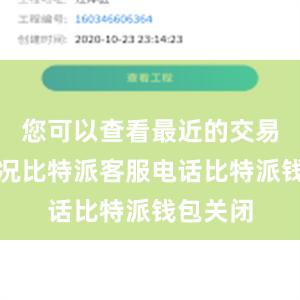 您可以查看最近的交易记录情况比特派客服电话比特派钱包关闭