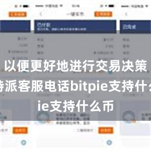 以便更好地进行交易决策比特派客服电话bitpie支持什么币