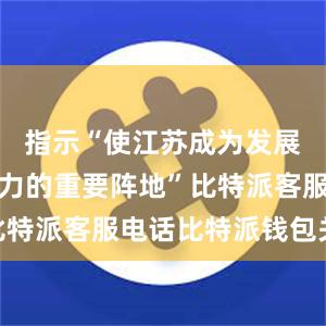 指示“使江苏成为发展新质生产力的重要阵地”比特派客服电话比特派钱包关闭