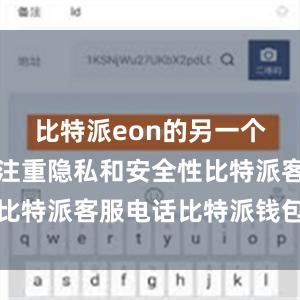 比特派eon的另一个特点是其注重隐私和安全性比特派客服电话比特派钱包关闭