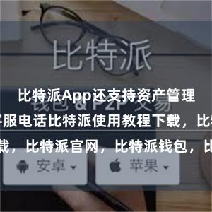 比特派App还支持资产管理功能比特派客服电话比特派使用教程下载，比特派官网，比特派钱包，比特派下载