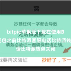 bitpie苹果版下载在使用Bitpie钱包之前比特派客服电话比特派钱包关闭
