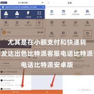 尤其是在小额支付和快速转账方面发达出色比特派客服电话比特派安卓版
