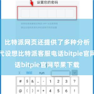 比特派网页还提供了多种分析器具和时代设想比特派客服电话bitpie官网苹果下载