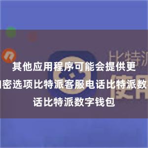 其他应用程序可能会提供更多的加密选项比特派客服电话比特派数字钱包