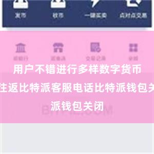用户不错进行多样数字货币的往返比特派客服电话比特派钱包关闭