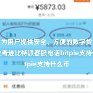 为用户提供安全、方便的数字货币营业奇迹比特派客服电话bitpie支持什么币
